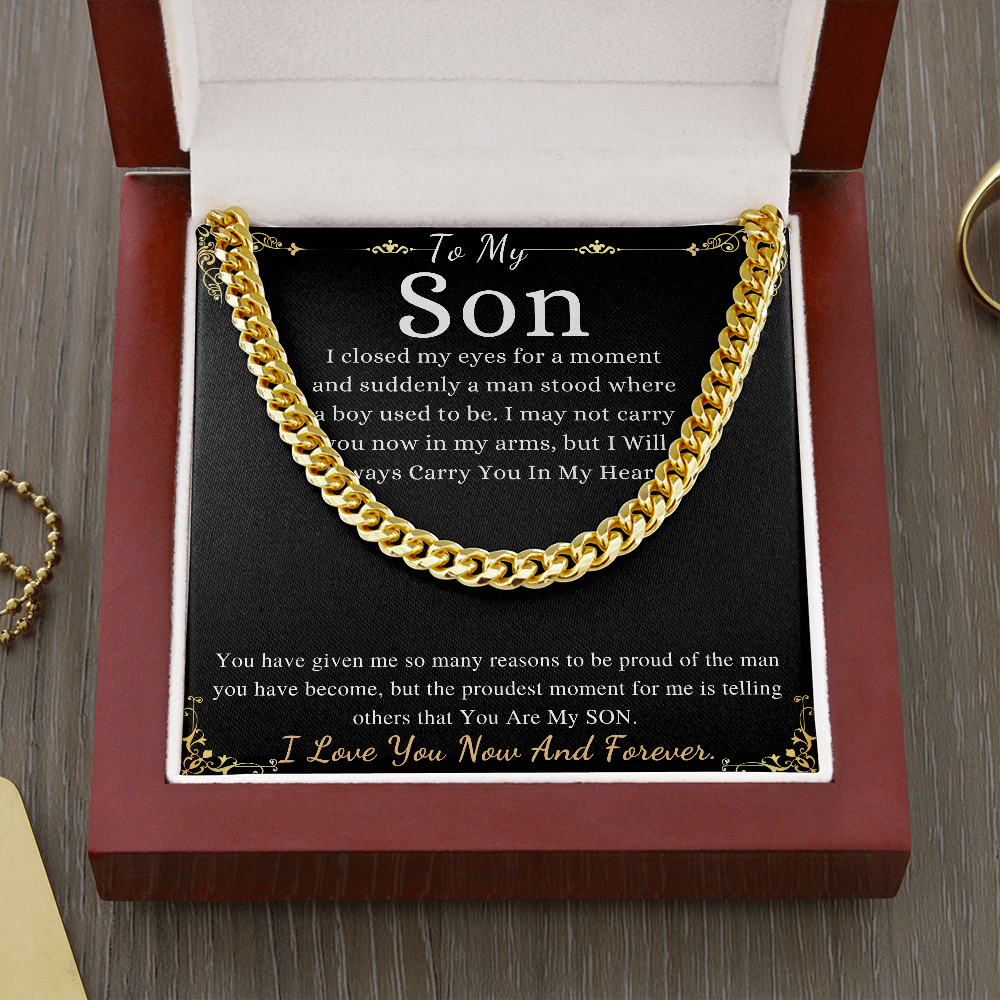 Sentimental Son Gifts from Mom, Son Valentines Day Gift, Son Chain Necklace, Mother to Son Gifts, Son Birthday,Unique Gifts for Son from Dad