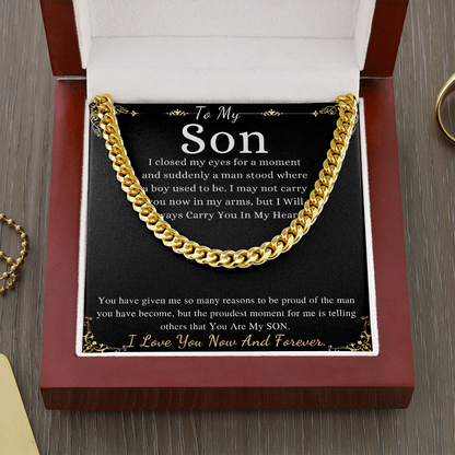 Sentimental Son Gifts from Mom, Son Valentines Day Gift, Son Chain Necklace, Mother to Son Gifts, Son Birthday,Unique Gifts for Son from Dad