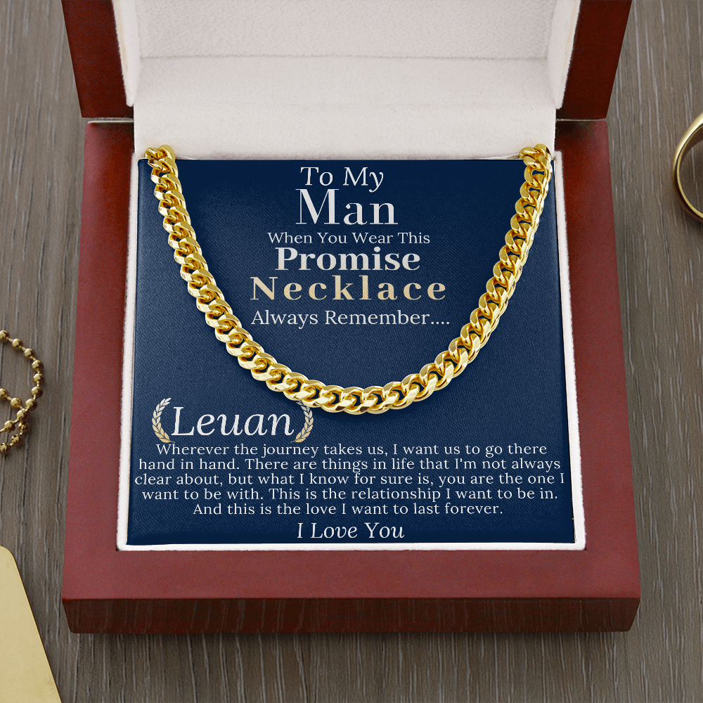 Boyfriend Promise necklace For Him, Boyfriend Christmas Gift, Mens Chain Necklace Christmas Gift For Soulmate, Husband Christmas Gift #0943 Leuan