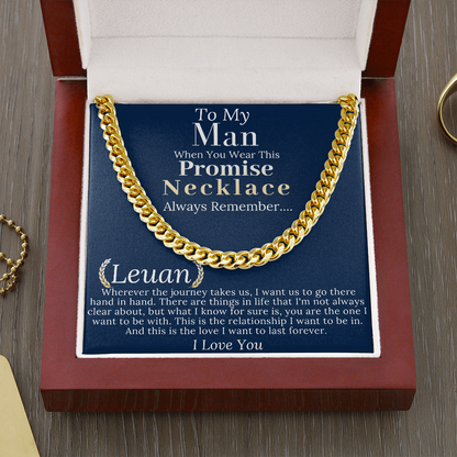 Boyfriend Promise necklace For Him, Boyfriend Christmas Gift, Mens Chain Necklace Christmas Gift For Soulmate, Husband Christmas Gift #0943 Leuan