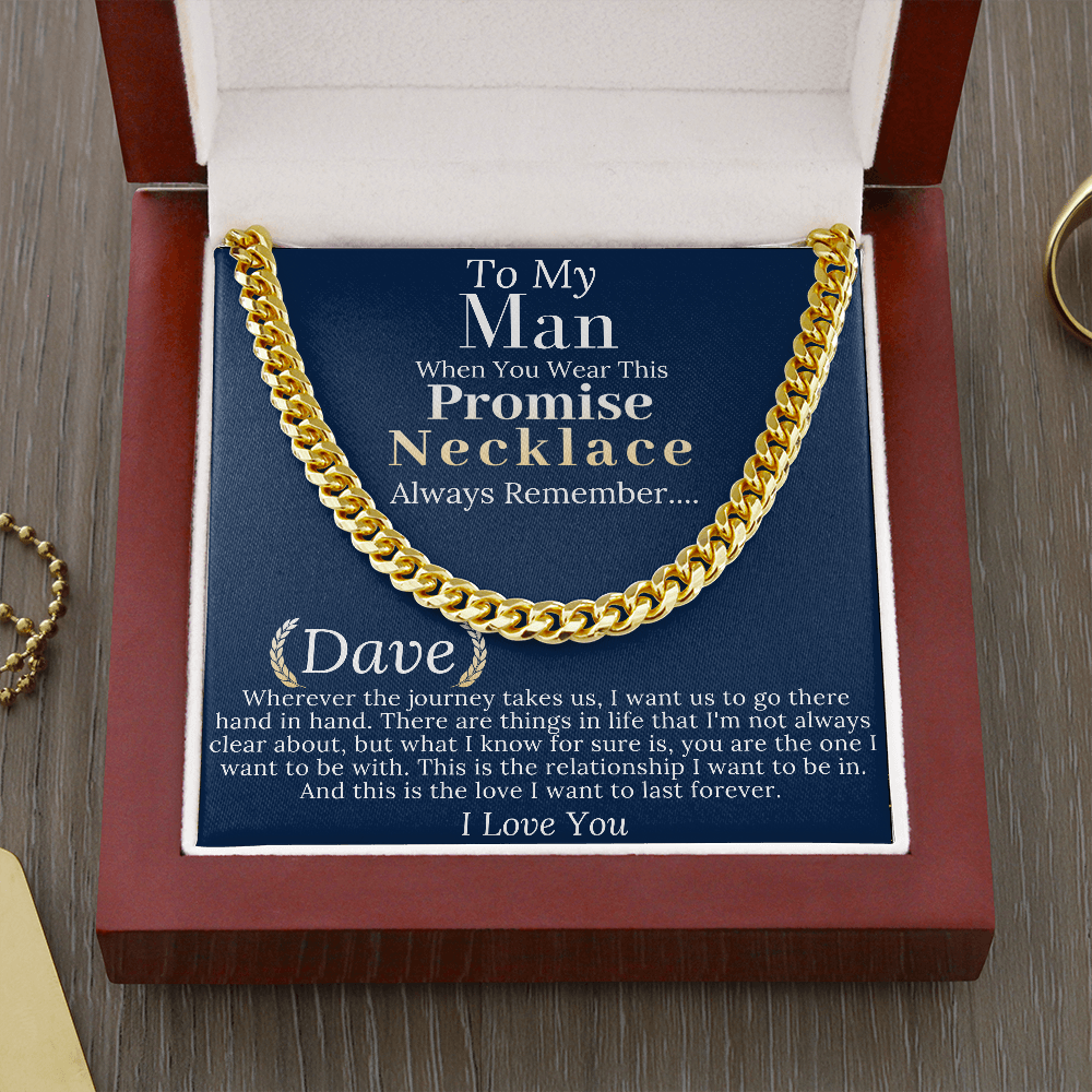Boyfriend Promise necklace For Him, Boyfriend Christmas Gift, Mens Chain Necklace Christmas Gift For Soulmate, Husband Christmas Gift #0943 dave