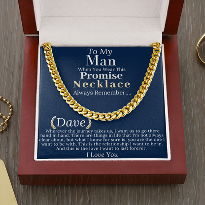 Boyfriend Promise necklace For Him, Boyfriend Christmas Gift, Mens Chain Necklace Christmas Gift For Soulmate, Husband Christmas Gift #0943 dave