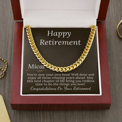 Retirement Gifts for Man Chain Necklace, Retirement Gift For Him, Man Retirement Gift, Coworker Retirement Gift, Job Farewell Gift #0868