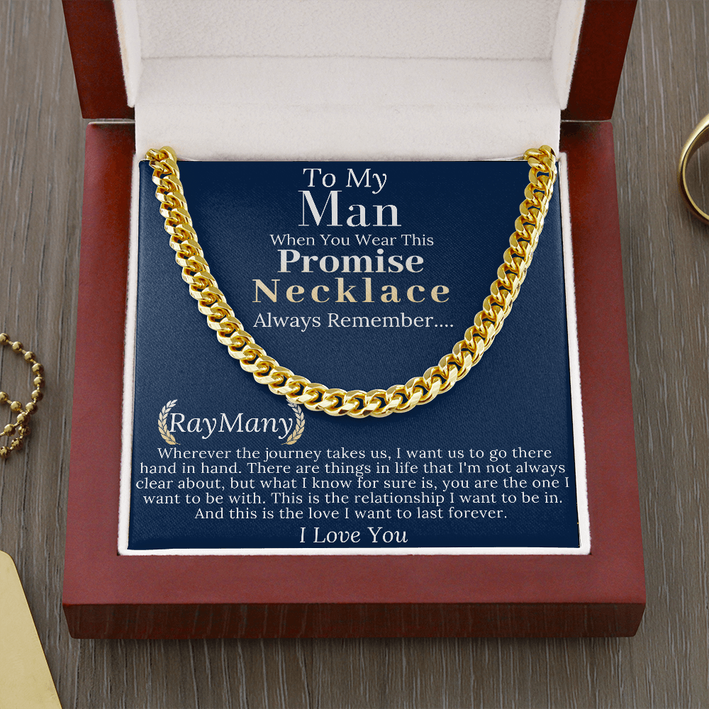 Boyfriend Promise necklace For Him, Boyfriend Christmas Gift, Mens Chain Necklace Christmas Gift For Soulmate, Husband Christmas Gift #0943 RayMany