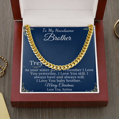 Christmas Gifts for Brother Birthday Gifts for Brother Gift Ideas, Gifts for Brother from Sister, Mens Chain Necklace, Brother Present #0868 trey