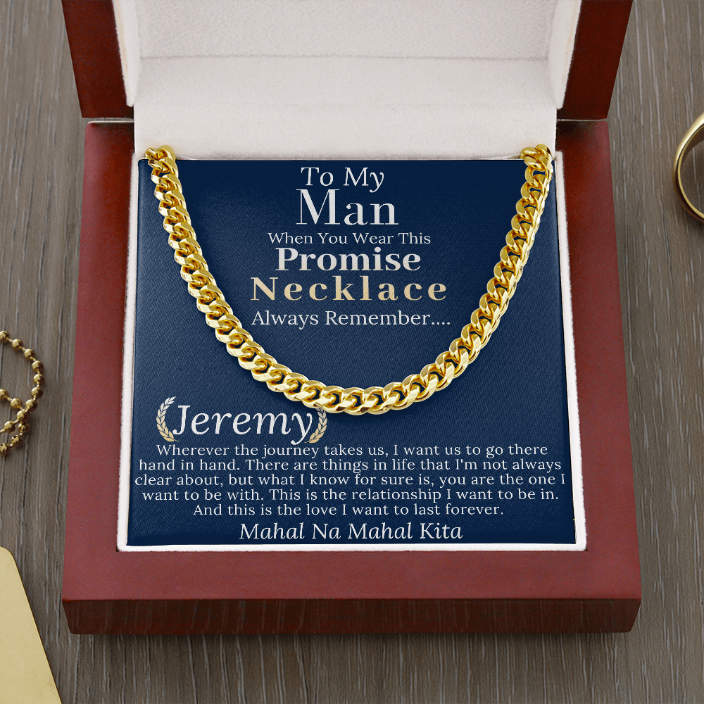 Boyfriend Promise necklace For Him, Boyfriend Christmas Gift, Mens Chain Necklace Christmas Gift For Soulmate, Husband Christmas Gift #0943 jeremy