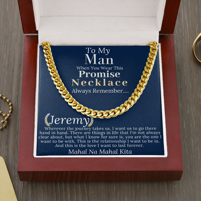 Boyfriend Promise necklace For Him, Boyfriend Christmas Gift, Mens Chain Necklace Christmas Gift For Soulmate, Husband Christmas Gift #0943 jeremy