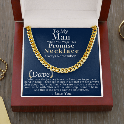 Boyfriend Promise necklace For Him, Boyfriend Christmas Gift, Mens Chain Necklace Christmas Gift For Soulmate, Husband Christmas Gift #0943 dave1