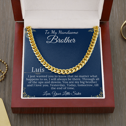 Christmas Gifts for Brother Birthday Gifts for Brother Gift Ideas, Gifts for Brother from Sister, Mens Chain Necklace, Brother Present #0868 Luis