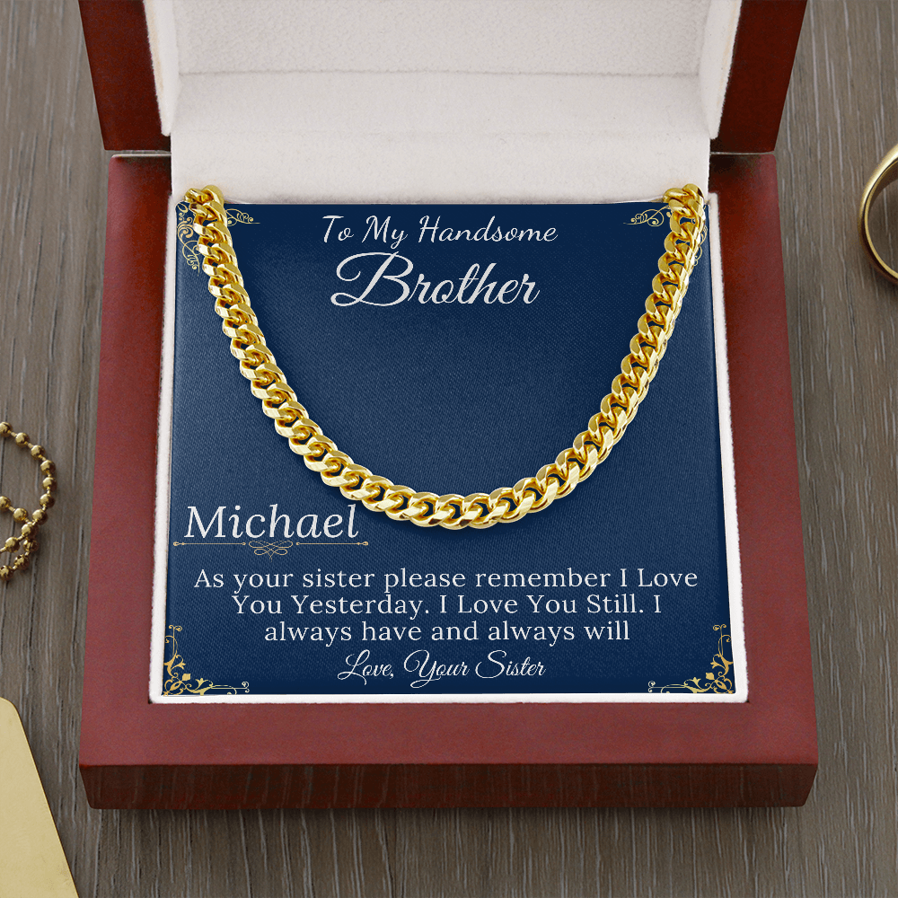 Christmas Gifts for Brother Birthday Gifts for Brother Gift Ideas, Gifts for Brother from Sister, Mens Chain Necklace, Brother Present #0868 new