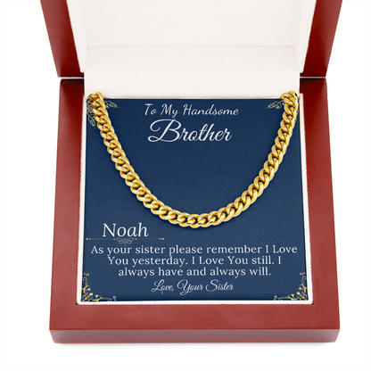 Christmas Gifts for Brother Birthday Gifts for Brother Gift Ideas, Gifts for Brother from Sister, Mens Chain Necklace, Brother Present #0868 noah