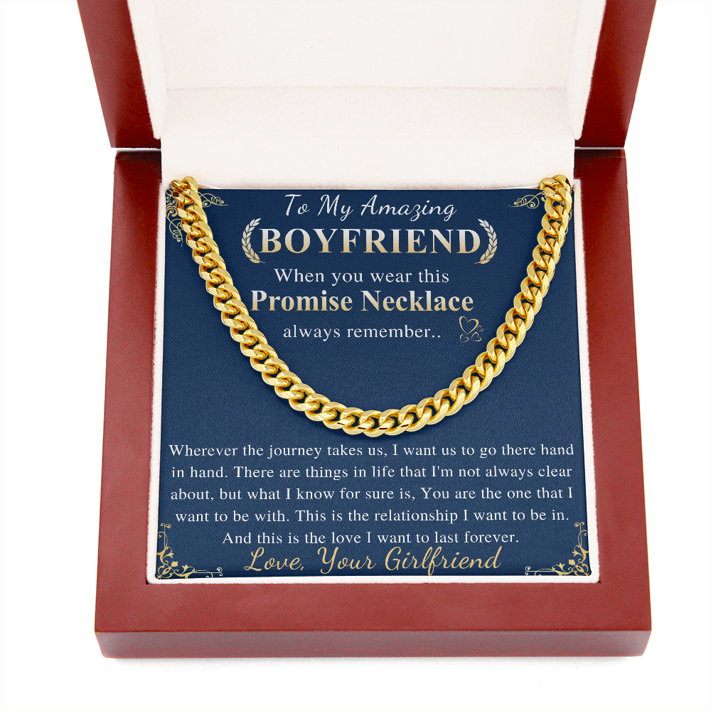 Valentine's Day Gift for Boyfriend, Boyfriend Romantic Gifts From Girlfriend, Boyfriend Promise Chain Necklace, Birthday Gift, Graduation