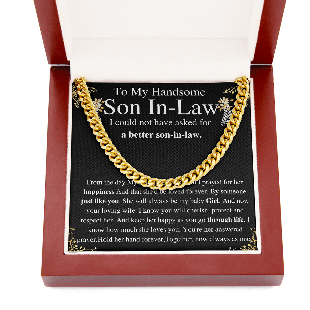 Chain For Son In Law, Necklace For Son In Law On Wedding Day, Son In Law Gift, Welcome Home Gift For Son In Law, Personalized gift for him