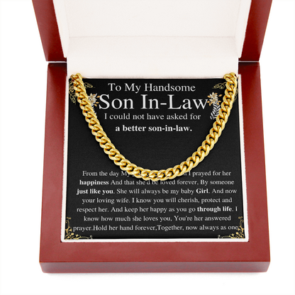 Chain For Son In Law, Necklace For Son In Law On Wedding Day, Son In Law Gift, Welcome Home Gift For Son In Law, Personalized gift for him
