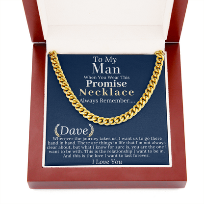 Boyfriend Promise necklace For Him, Boyfriend Christmas Gift, Mens Chain Necklace Christmas Gift For Soulmate, Husband Christmas Gift #0943 dave1