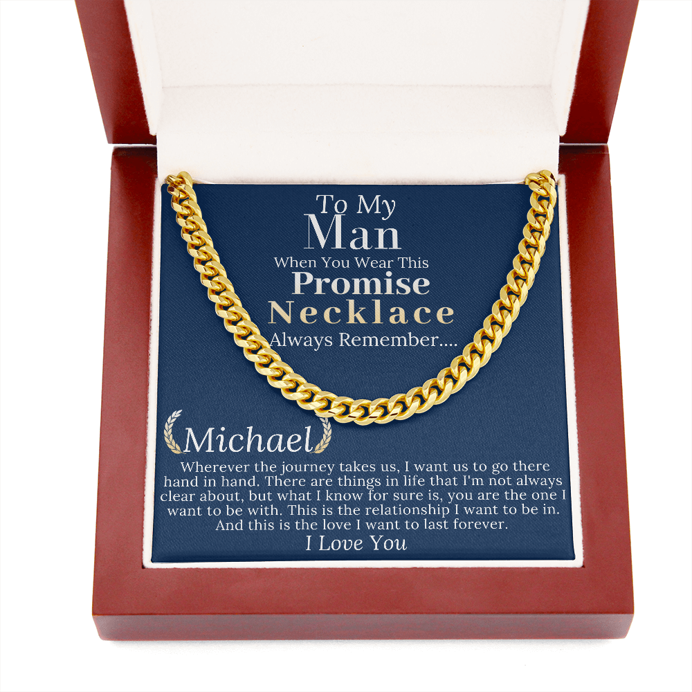 Boyfriend Promise necklace For Him, Boyfriend Christmas Gift, Mens Chain Necklace Christmas Gift For Soulmate, Husband Christmas Gift  #0943