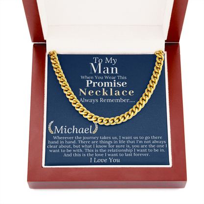 Boyfriend Promise necklace For Him, Boyfriend Christmas Gift, Mens Chain Necklace Christmas Gift For Soulmate, Husband Christmas Gift  #0943