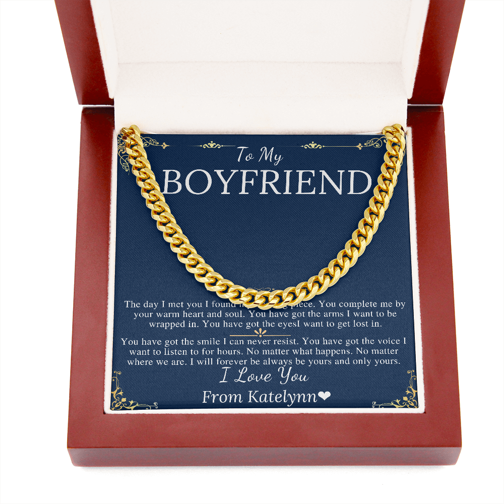 Boyfriend Gift Chain Necklace, Promise Necklace for Boyfriend, Personalized Valentines Day Necklace for Boyfriend, Boyfriend Christmas Gift katelynn