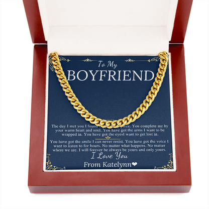Boyfriend Gift Chain Necklace, Promise Necklace for Boyfriend, Personalized Valentines Day Necklace for Boyfriend, Boyfriend Christmas Gift katelynn