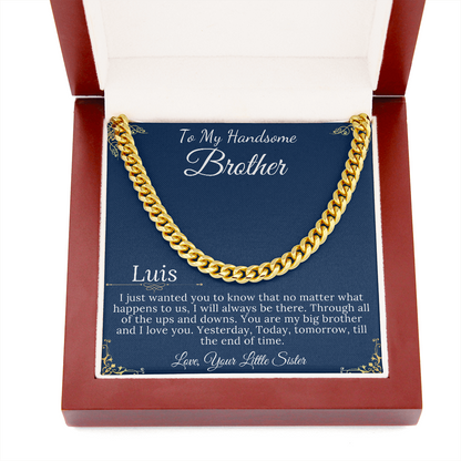Christmas Gifts for Brother Birthday Gifts for Brother Gift Ideas, Gifts for Brother from Sister, Mens Chain Necklace, Brother Present #0868 Luis