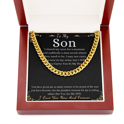 Sentimental Son Gifts from Mom, Son Valentines Day Gift, Son Chain Necklace, Mother to Son Gifts, Son Birthday,Unique Gifts for Son from Dad