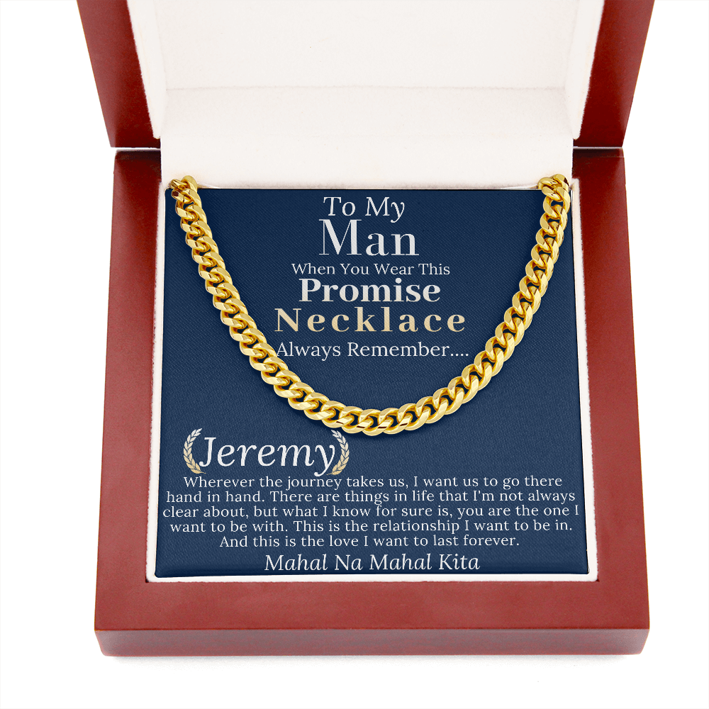 Boyfriend Promise necklace For Him, Boyfriend Christmas Gift, Mens Chain Necklace Christmas Gift For Soulmate, Husband Christmas Gift #0943 jeremy