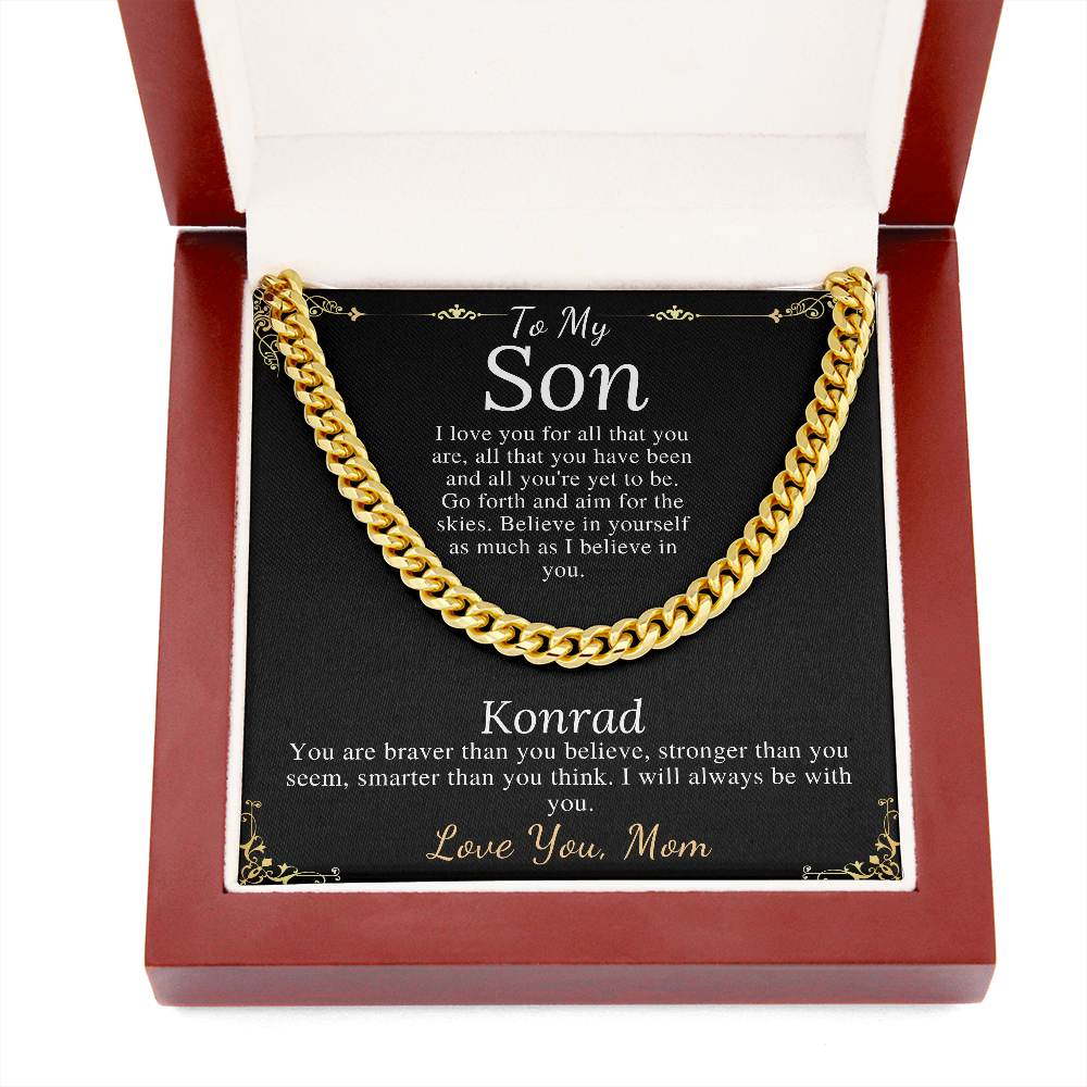 Sentimental Son Gifts from Mom, Son Chain Necklace, Mother to Son Gifts, Christmas Gifts for Son Birthday, Gifts for Son from Mother #0910 Konrad