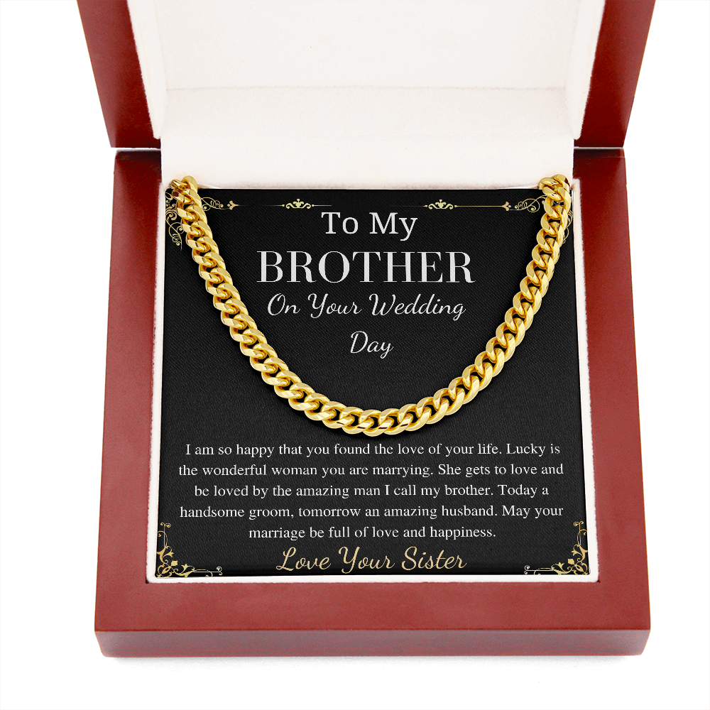 Wedding gift for Brother from Sister, Chain for brother , grooms gift from sister, keepsake gift, for brothers wedding,Unique Gift For Groom