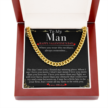 For Future Husband, Valentines Day Gift for him, Mens Cross Necklace, Boyfriend Promise Necklace, Newly Engaged Gif Necklace