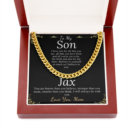 Sentimental Son Gifts from Mom, Son Chain Necklace, Mother to Son Gifts, Christmas Gifts for Son Birthday, Gifts for Son from Mother #0910 jax