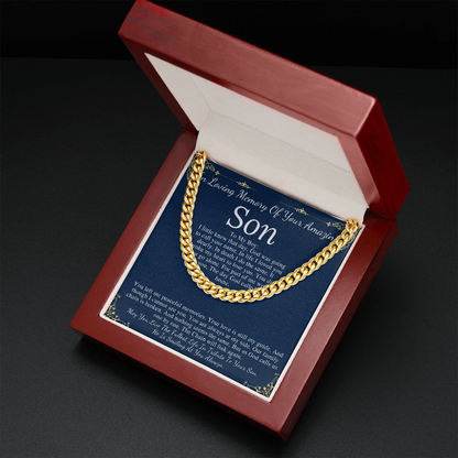 Loss of Son Gifts, Son Memorial Chain necklace, Loss of Son sympathy gift, Condolence Gift, Broken Chain Poems, Chain Necklace For Man #0908
