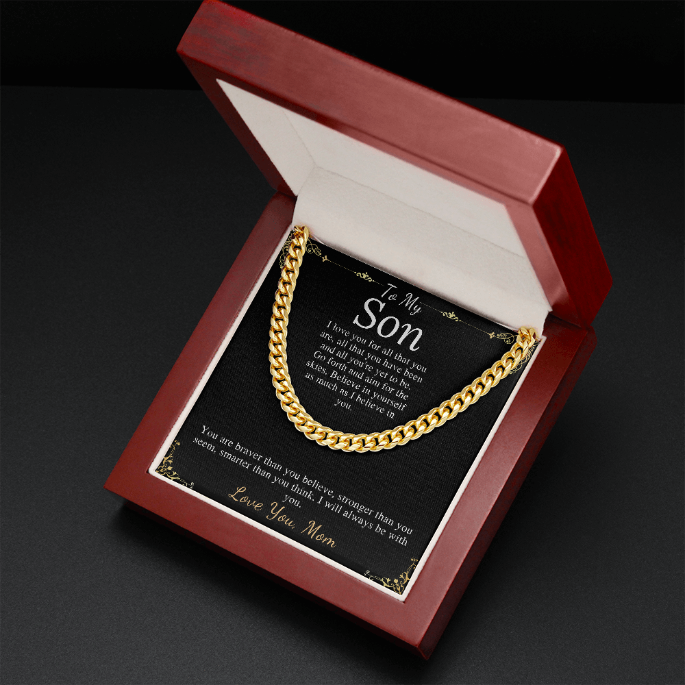 Sentimental Son Gifts from Mom, Son Chain Necklace, Mother to Son Gifts, Christmas Gifts for Son Birthday, Gifts for Son from Mother #0910