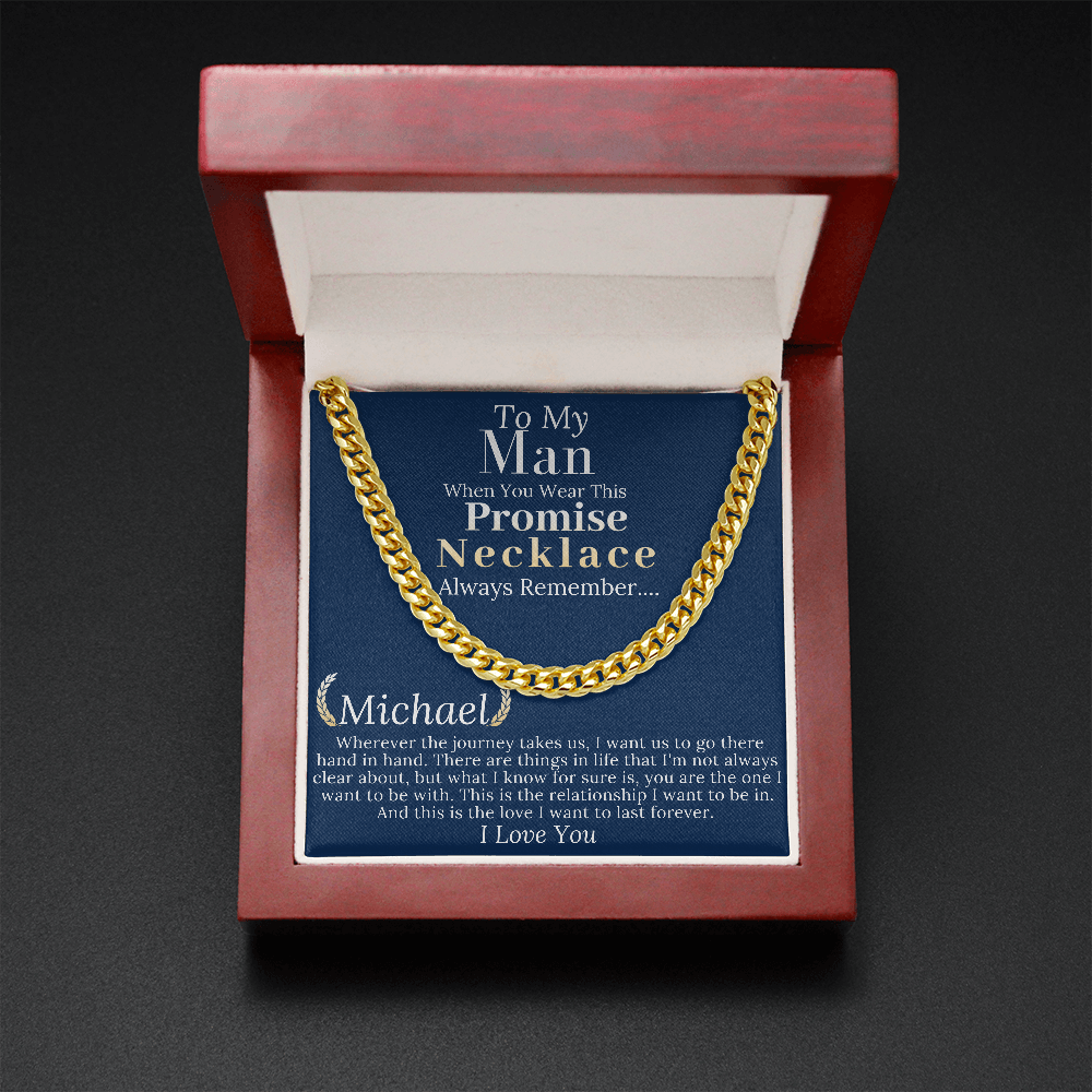 Boyfriend Promise necklace For Him, Boyfriend Christmas Gift, Mens Chain Necklace Christmas Gift For Soulmate, Husband Christmas Gift  #0943