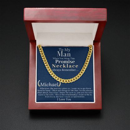 Boyfriend Promise necklace For Him, Boyfriend Christmas Gift, Mens Chain Necklace Christmas Gift For Soulmate, Husband Christmas Gift  #0943