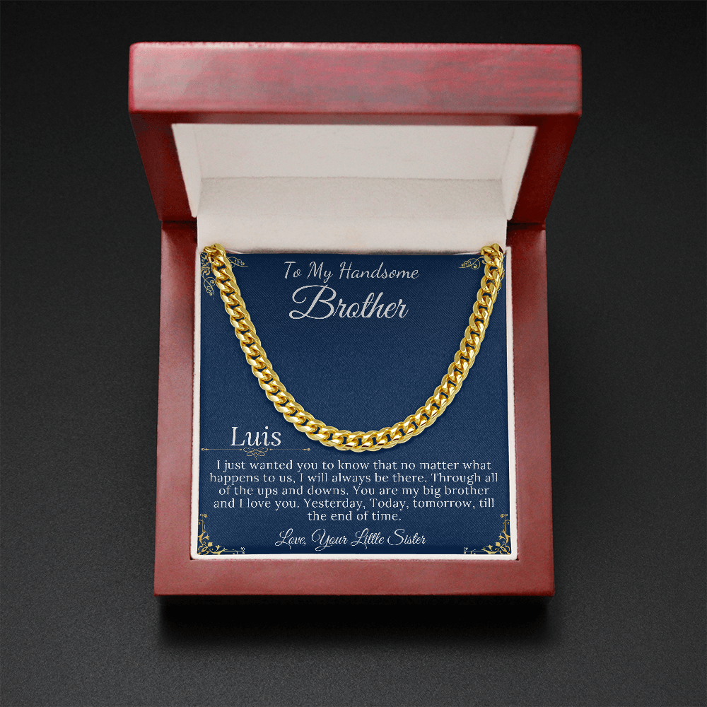 Christmas Gifts for Brother Birthday Gifts for Brother Gift Ideas, Gifts for Brother from Sister, Mens Chain Necklace, Brother Present #0868 Luis