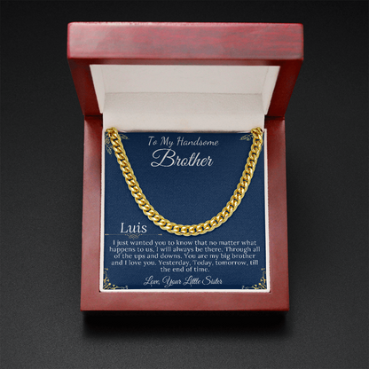 Christmas Gifts for Brother Birthday Gifts for Brother Gift Ideas, Gifts for Brother from Sister, Mens Chain Necklace, Brother Present #0868 Luis