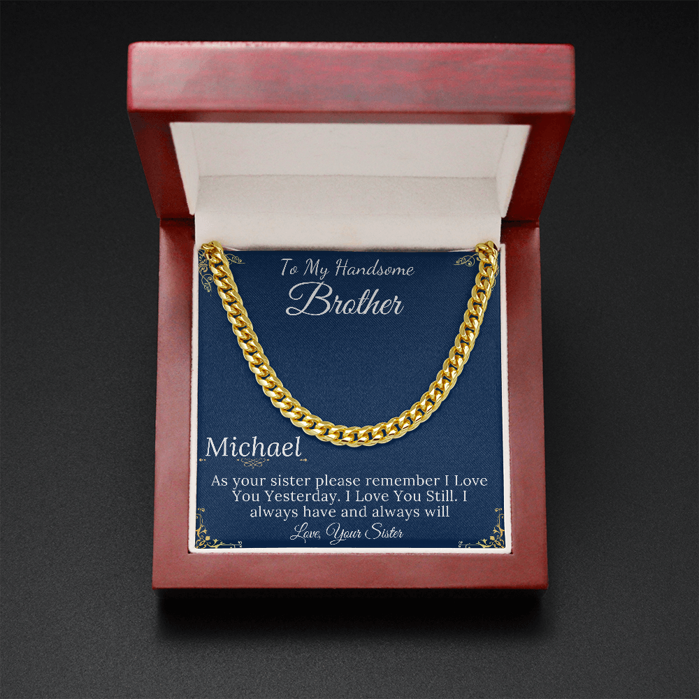 Christmas Gifts for Brother Birthday Gifts for Brother Gift Ideas, Gifts for Brother from Sister, Mens Chain Necklace, Brother Present #0868 new