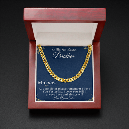 Christmas Gifts for Brother Birthday Gifts for Brother Gift Ideas, Gifts for Brother from Sister, Mens Chain Necklace, Brother Present #0868 new