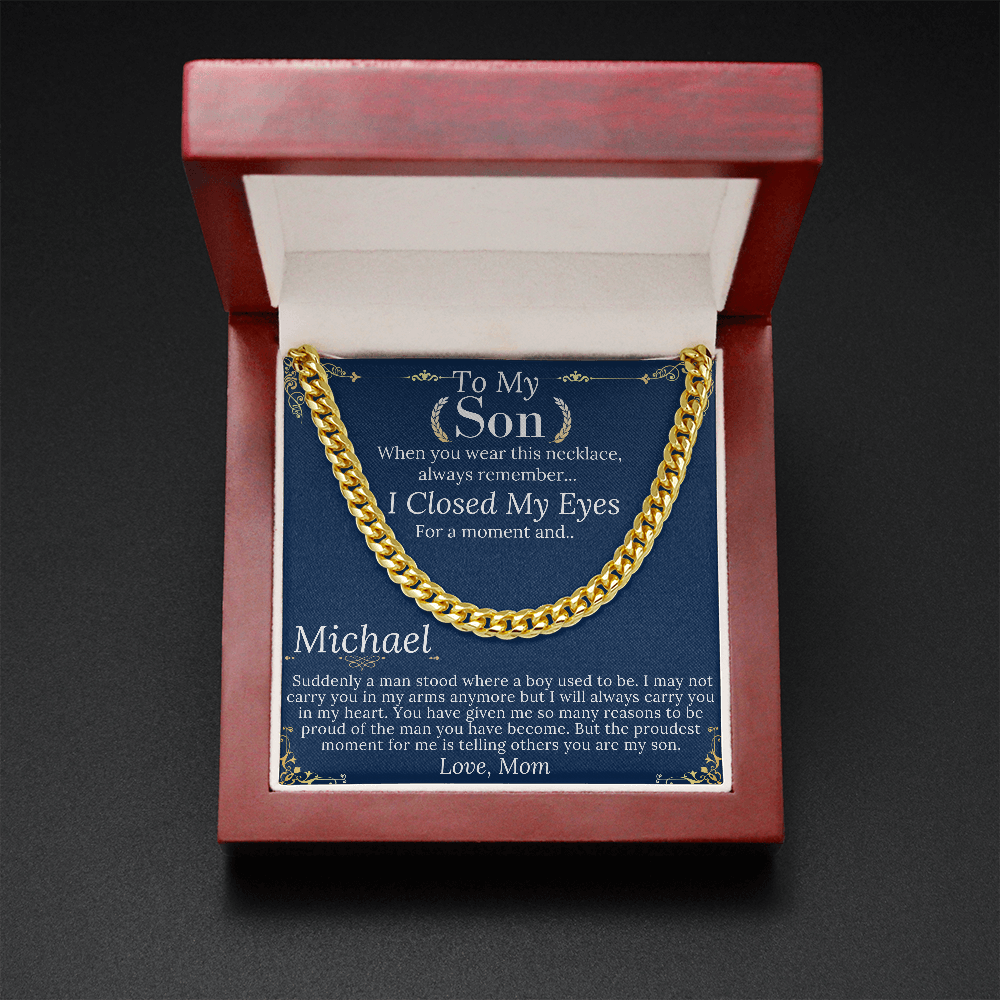 Sentimental Son Gifts from Mom, Son Chain Necklace, Mother to Son Gifts, Gifts for Son Birthday, Unique Gifts for Son from Mother #0945