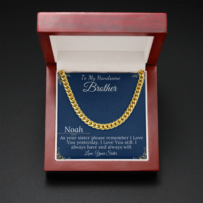 Christmas Gifts for Brother Birthday Gifts for Brother Gift Ideas, Gifts for Brother from Sister, Mens Chain Necklace, Brother Present #0868 noah