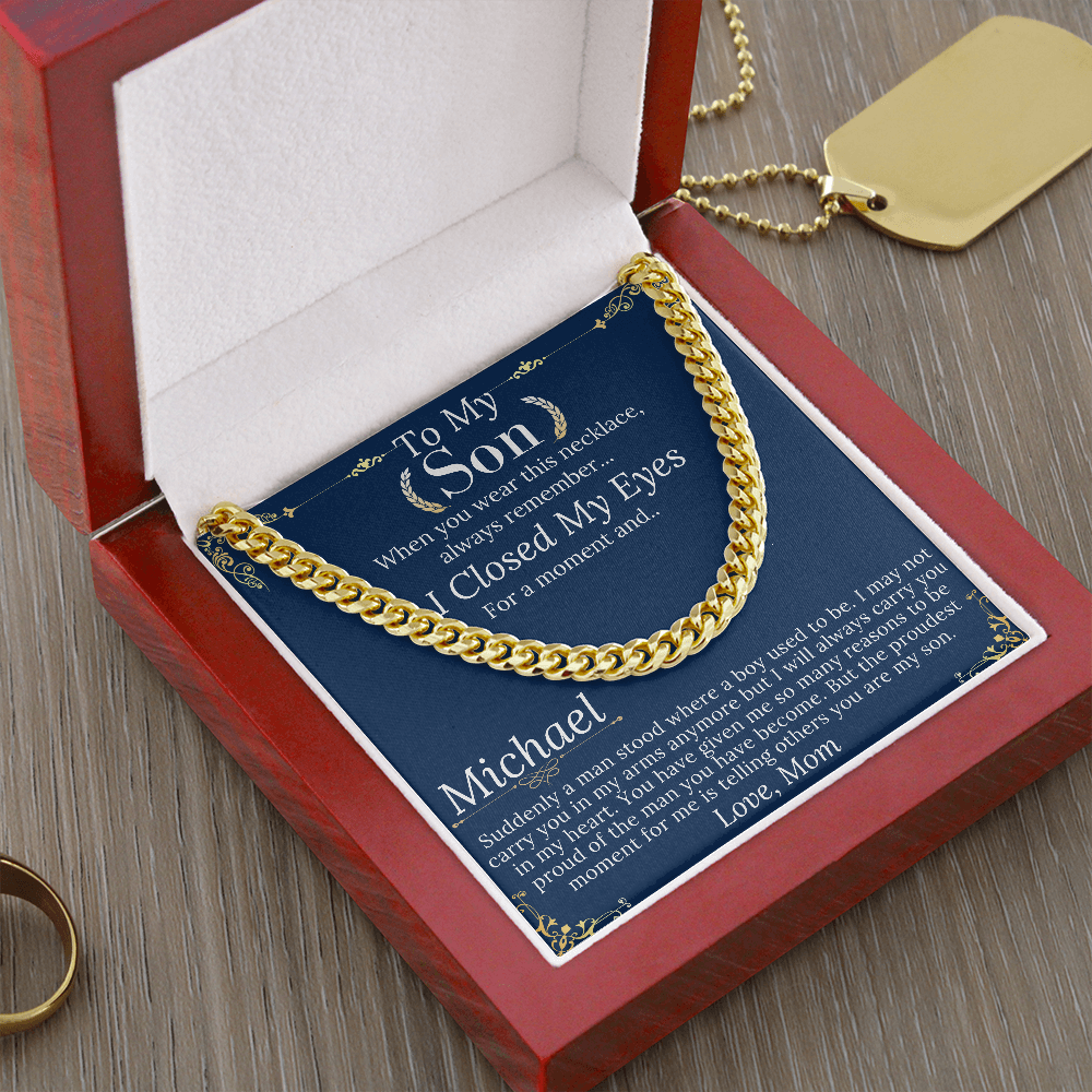 Sentimental Son Gifts from Mom, Son Chain Necklace, Mother to Son Gifts, Gifts for Son Birthday, Unique Gifts for Son from Mother #0945