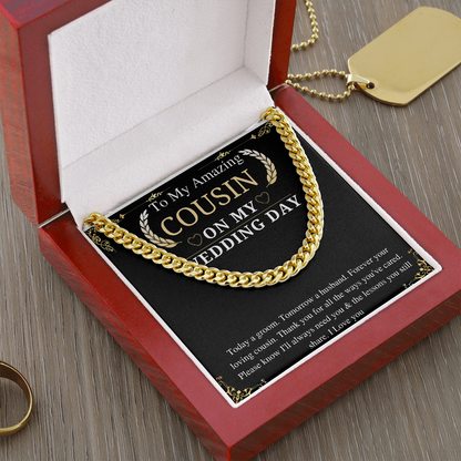 Gift for Cousin On Wedding Day, Gifts From Groom, Chain Necklace gift To Cousin Of The Groom Wedding Gift From Groom To Cousin, gift for him