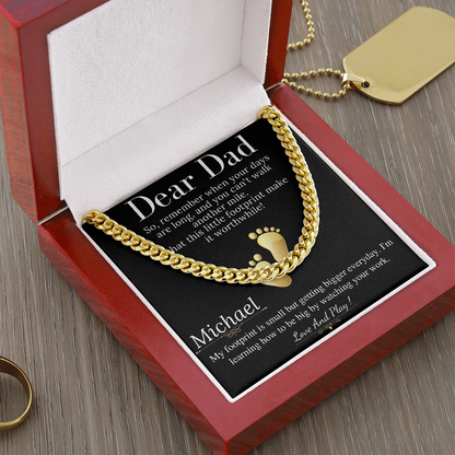Daddy To Be Keepsake Gift From Baby Bump, Birthday Gift for New Dad, Pregnancy Gift For Husband,Chain for Dad to be, Christmas Gift #0918