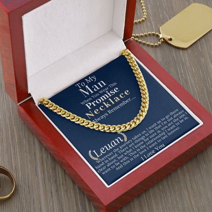 Boyfriend Promise necklace For Him, Boyfriend Christmas Gift, Mens Chain Necklace Christmas Gift For Soulmate, Husband Christmas Gift #0943 Leuan