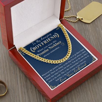 Valentine's Day Gift for Boyfriend, Boyfriend Romantic Gifts From Girlfriend, Boyfriend Promise Chain Necklace, Birthday Gift, Graduation