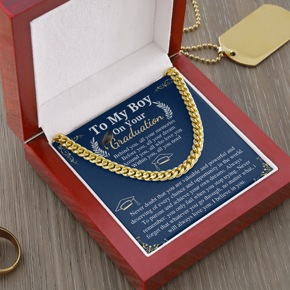 Son Graduation Gifts from Mom & Dad, Chain Necklace Graduation Gifts for Son, High School Graduation Gifts For him, College Graduation Gift 2026