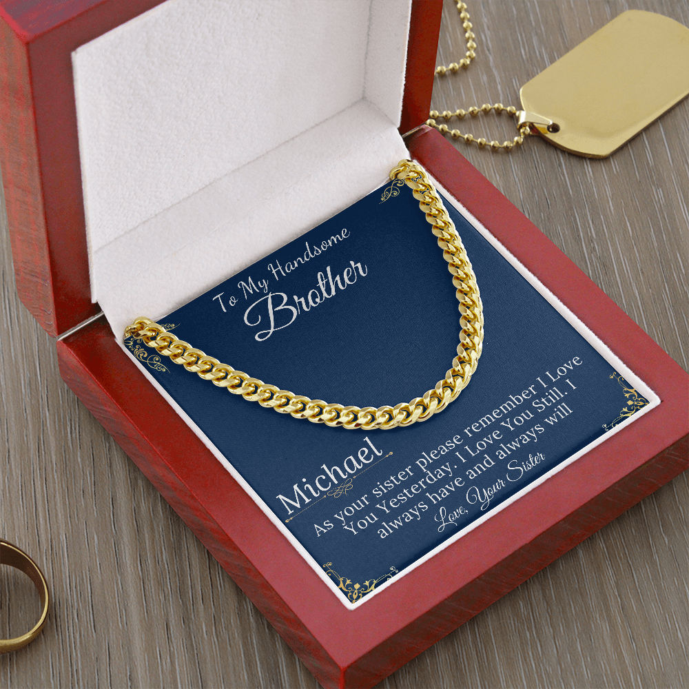 Christmas Gifts for Brother Birthday Gifts for Brother Gift Ideas, Gifts for Brother from Sister, Mens Chain Necklace, Brother Present #0868 new