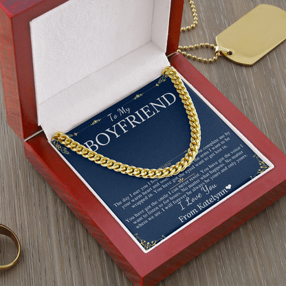 Boyfriend Gift Chain Necklace, Promise Necklace for Boyfriend, Personalized Valentines Day Necklace for Boyfriend, Boyfriend Christmas Gift katelynn