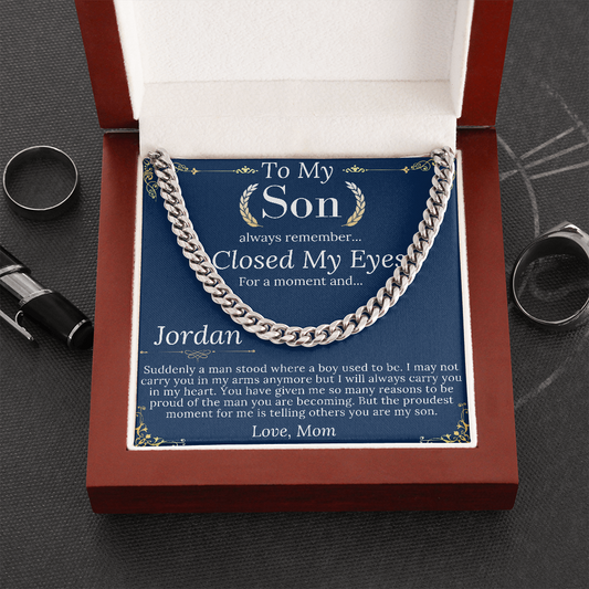 Son Christmas Gift, Sentimental Son Gifts from Mom, Son Chain Necklace, Mother to Son Gifts, Son Birthday, Gifts for Son from Mother #0974 jordan