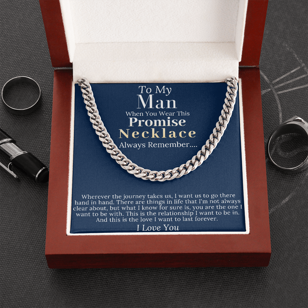 Boyfriend Promise necklace For Him, Boyfriend Christmas Gift, Mens Chain Necklace Christmas Gift For Soulmate, Husband Christmas Gift #0943 no name